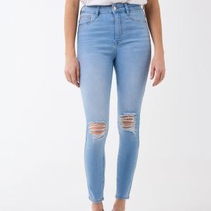 Gina Tricot Molly Petite Destroy Jeans Farkut Lt Blue Dest G