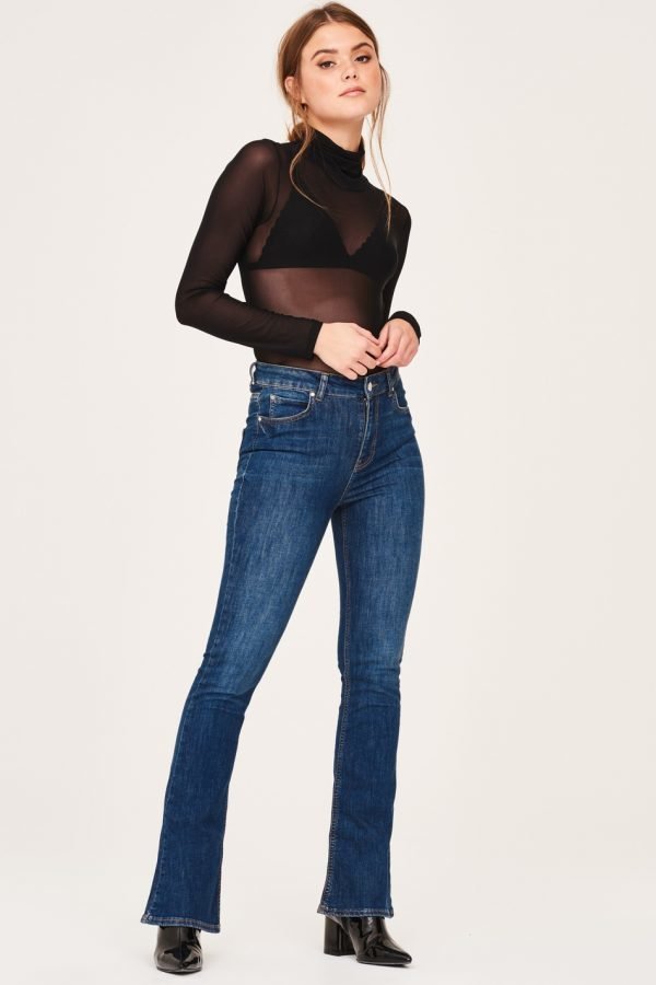 Gina Tricot Natasha Bootcut Jeans Farkut Dk Blue