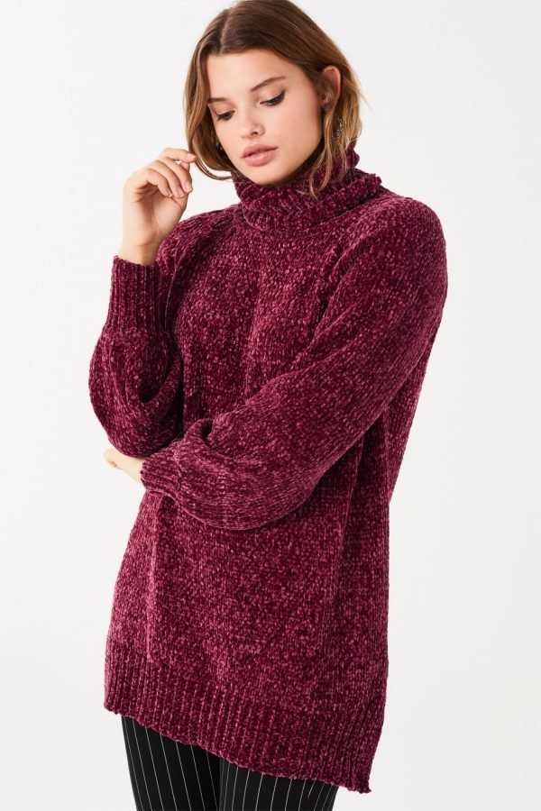 Gina Tricot Nila Knitted Roll Neck Sweater Neulepusero Cordovan