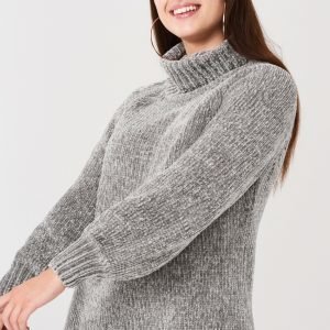 Gina Tricot Nila Knitted Roll Neck Sweater Neulepusero Greymelange