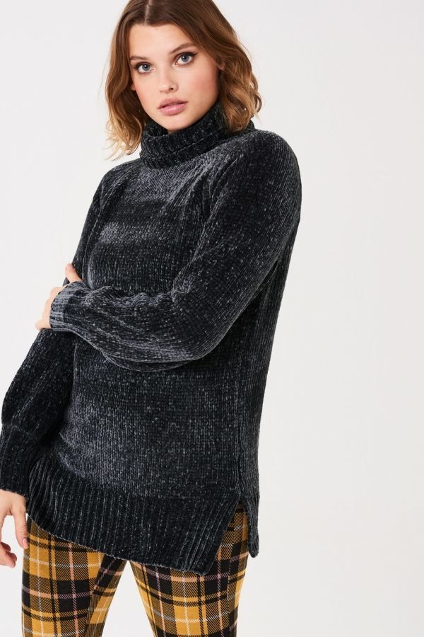 Gina Tricot Nila Knitted Roll Neck Sweater Neulepusero Night Sky