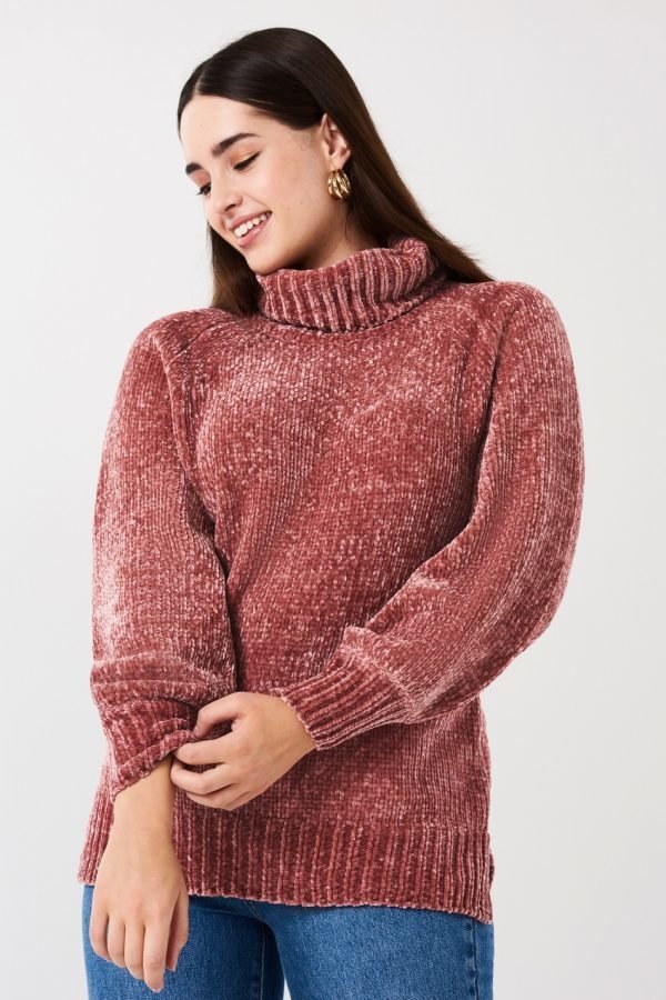 Gina Tricot Nila Knitted Roll Neck Sweater Neulepusero Vintage Rose