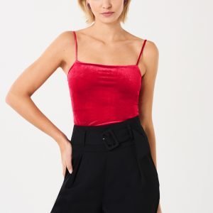 Gina Tricot Pia Velvet Singlet Toppi So Red