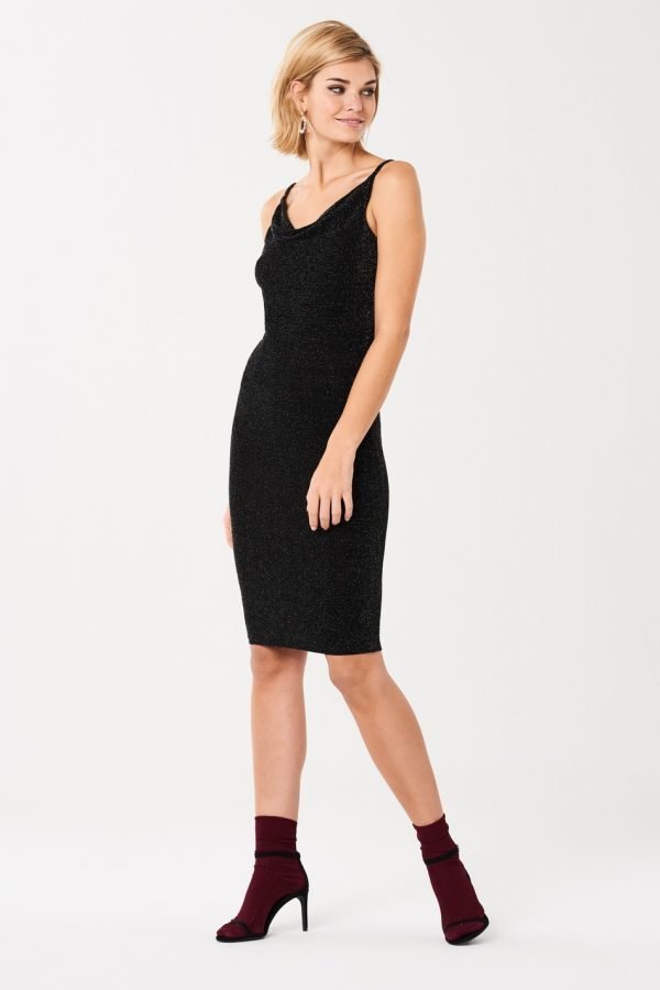 Gina Tricot Riri Midi Mekko Black Glitter