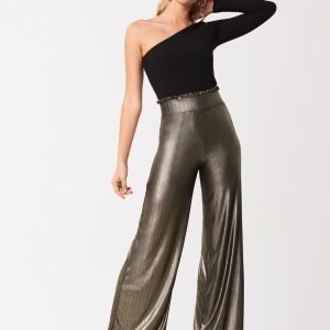 Gina Tricot Sandra Frill Trousers Housut Bronze