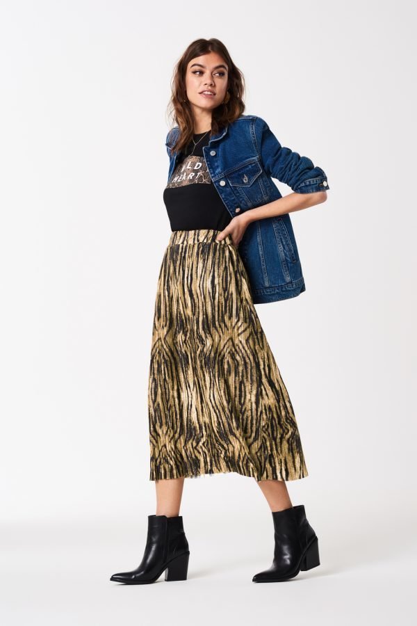 Gina Tricot Sanja Pleated Skirt Hame Tiger