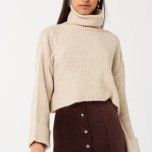 Gina Tricot Sia Knitted Roll Neck Sweater Neulepusero New Soft Beige