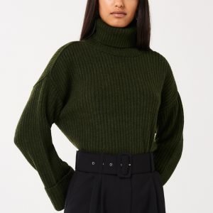 Gina Tricot Sia Knitted Roll Neck Sweater Neulepusero Olive Green