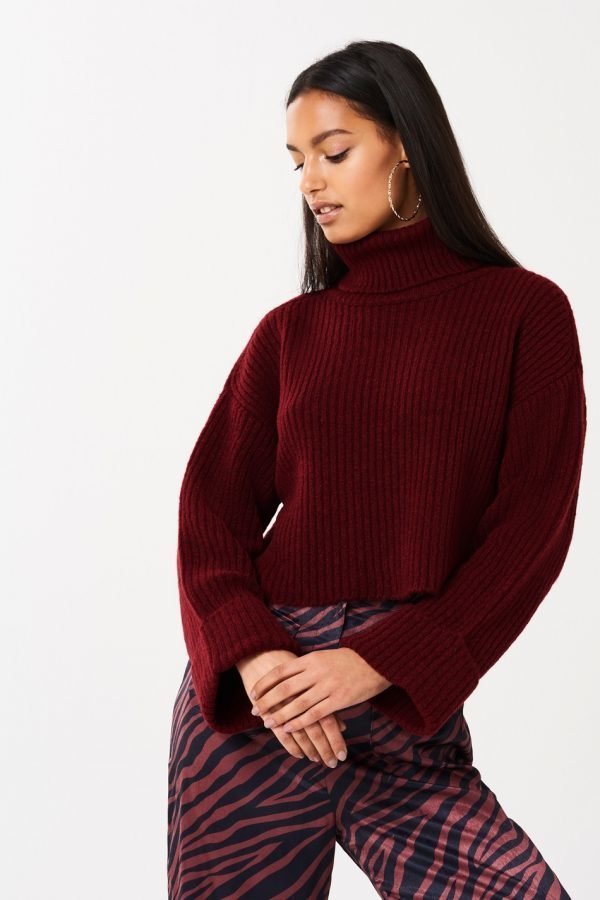 Gina Tricot Sia Knitted Roll Neck Sweater Neulepusero Tibetan Red