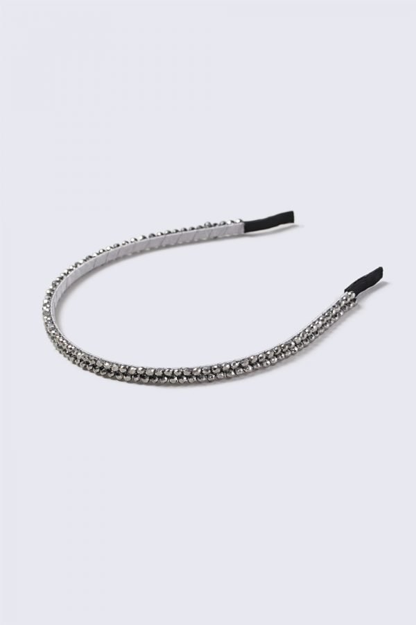 Gina Tricot Silver Beaded Aliceband Hiuspanta Haematite