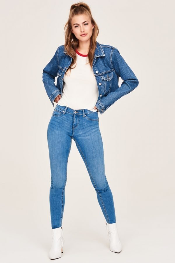 Gina Tricot Skinny Low Waist Jeans Farkut Midblue E