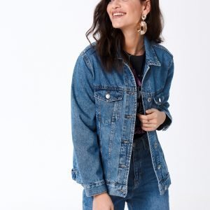 Gina Tricot The Oversized Denim Jacket Farkkutakki Mid Blue