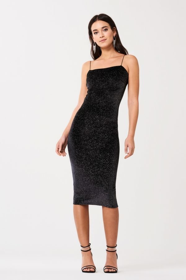 Gina Tricot Tilly Tube Bodycon Dress Mekko Black Glitter