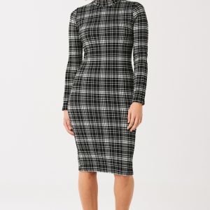 Gina Tricot Tyra Turtleneck Dress Mekko Black Check