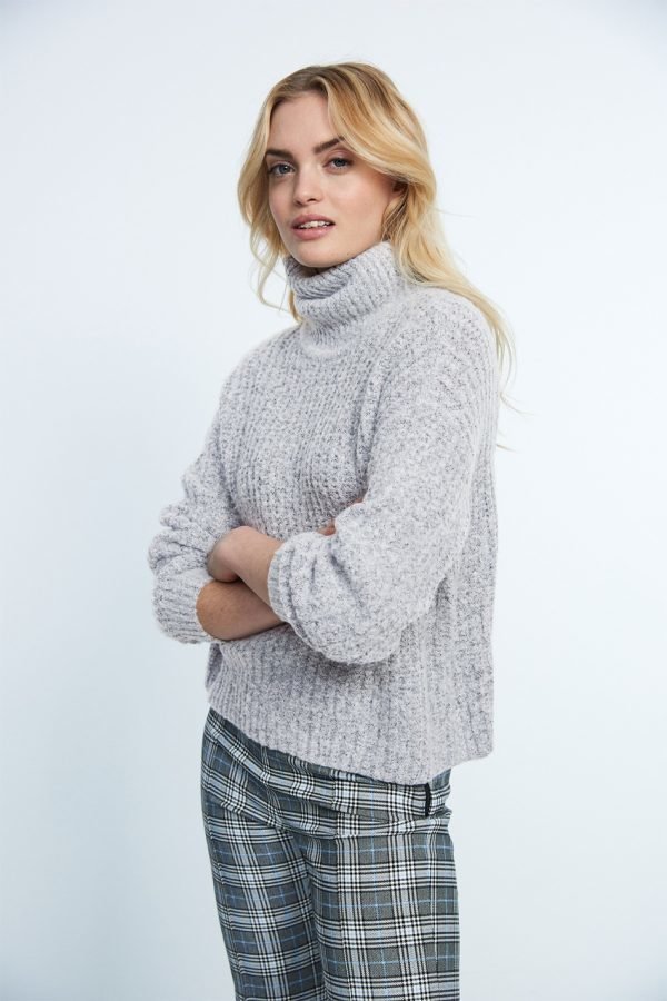 Gina Tricot Yvette Neulepusero Lt Grey Melange