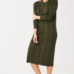 Gina Tricot Zoey Jacquard Mekko Green Snake