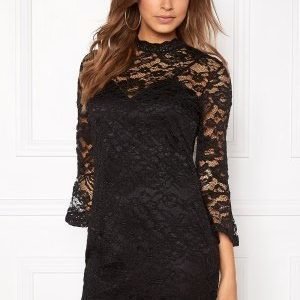 Girl In Mind Long Sleeve Lace Dress Black