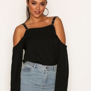 Glamorous Cold Shoulder Blouse Arkipaita Black