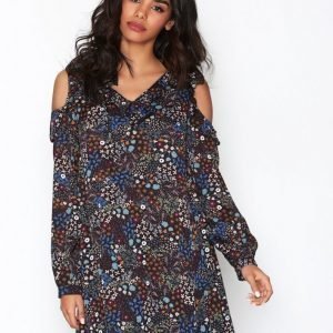 Glamorous Cold Shoulder Ls Dress Loose Fit Mekko Black