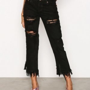 Glamorous Distressed Jeans Loose Fit Farkut Black