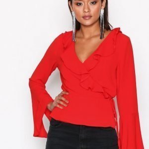 Glamorous Ellen Chiffon Blouse Juhlapaita Red