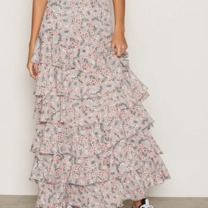 Glamorous Floral Maxi Skirt Pitkä Hame Grey