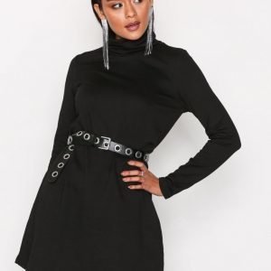 Glamorous Long Sleeve Turtle Neck Dress Pitkähihainen Mekko Black