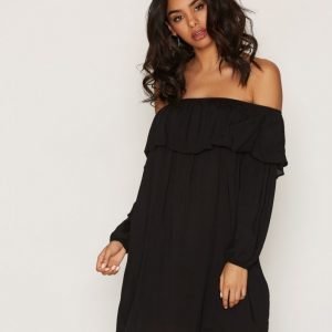 Glamorous Off Shoulder Ls Dress Loose Fit Mekko Black