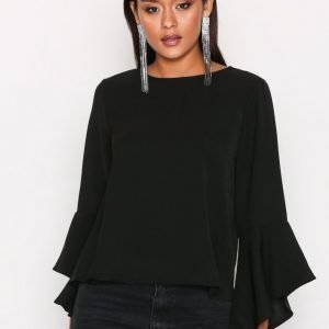 Glamorous Trumpet Sleeve Blouse Juhlapaita Black