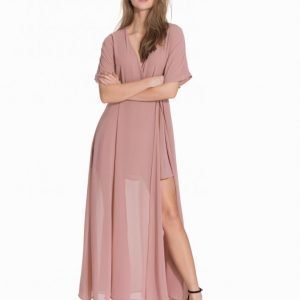 Glamorous V-Neck Tie Waist Maxi Dress Maksimekko Dusty Pink