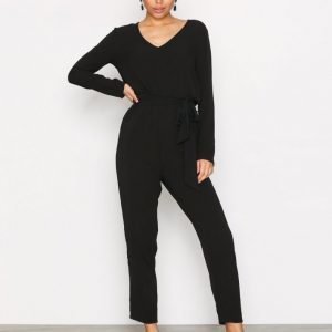 Glamorous Wrap Tie Jumpsuit Black