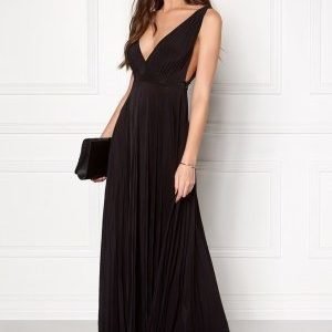 Goddiva Pleated Oscar Dress Black