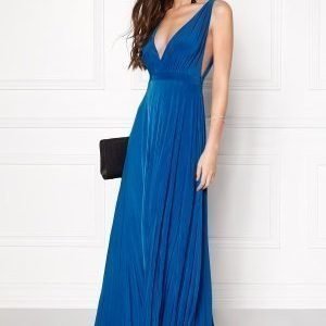 Goddiva Pleated Oscar Dress Royal Blue