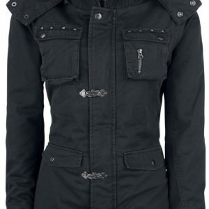Gothicana By Emp Black Skeleton Hand Jacket Naisten Talvitakki