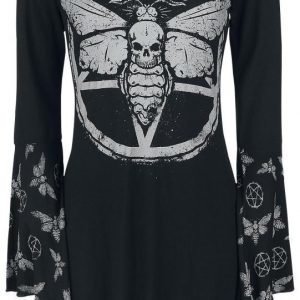 Gothicana By Emp Hooded Deathmoth Pentagram Longsleeve Naisten Pitkähihainen Paita