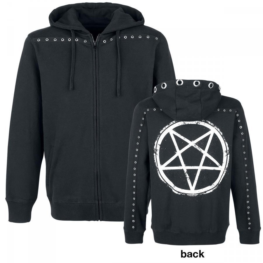 Gothicana By Emp Pentagram Eyelet Hoodie Jacket Huppari