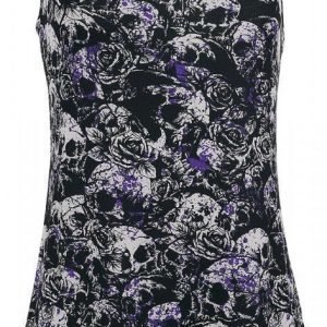 Gothicana By Emp Sprinkled Skull And Roses Top Naisten Toppi