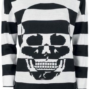 Gothicana By Emp Stripes And Skull Sweatshirt Naisten Svetari