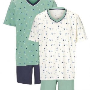 Gregory Shortsipyjama Ecru / Kaisla / Laivastonsininen