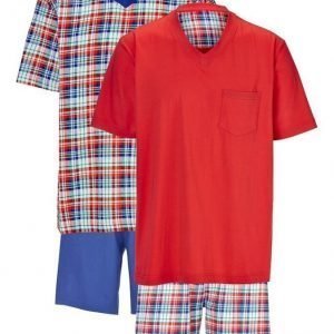 Gregory Shortsipyjama Punainen / Royalsininen / Vihreä / Valkoinen