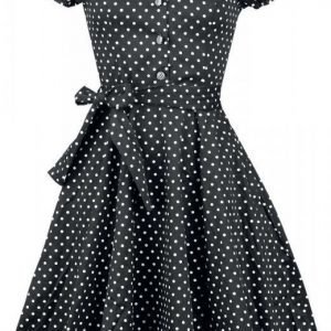 H&R London Black White Small Dot Long Dress Mekko