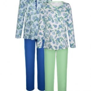 Harmony Pyjama Royalsininen / Valkoinen / Lehmuksenvihreä