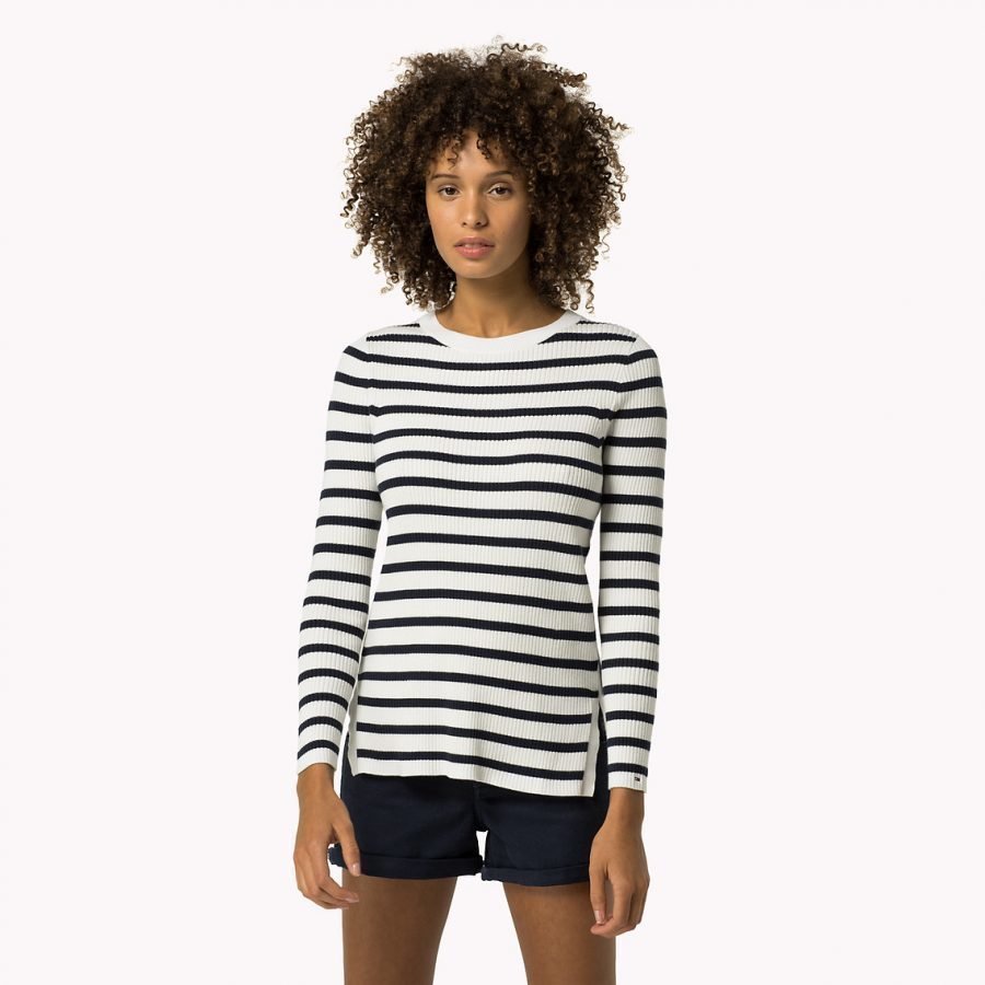 Hilfiger Denim Stripe Sweater Ls Naistenpuuvillaneule