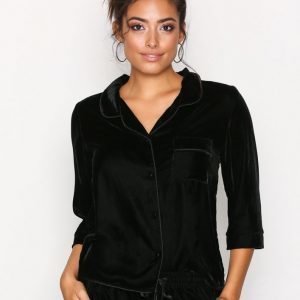 Hunkemöller Jacket Velvet Yöpaita Musta