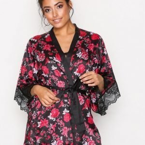 Hunkemöller Satin Flower Kimono Musta