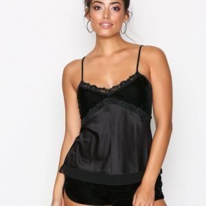 Hunkemöller Velvet Lace Singlet Yöpaita Musta