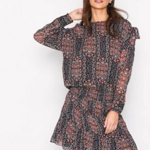 Hunkydory Floral Tie Dress Loose Fit Mekko Navy