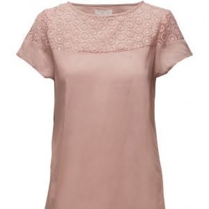 Ilse Jacobsen Womens Lace Voile Top lyhythihainen pusero