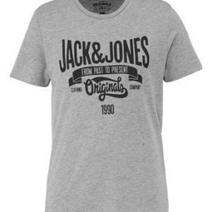 JACK&JONES T-paita Raffa Mel. vaaleanharmaa