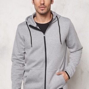 Jack & Jones Basic Sweat Zip Hood Light Grey Melange